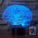YTDZLTD Creative 3D Brain Night Light 16 Colors Changing USB Power Remote Control Touch Switch Decor Lamp Optical Illusion LED T