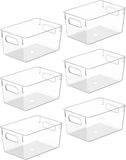 Clear Plastic Storage Bins, Pantry Organizers and Storage Containers Fridge Organizer Bins for Organizing Kitchen Cabinet Organi