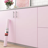 Decotalk Pink Peel and Stick Wallpaper - Pink Wall Paper Removable Pinkish Contact Paper for Cabinets and Drawers 17.7x200 Pinki