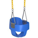 Jungle Gym Kingdom Toddler Swing - Heavy Duty, High Back, Full Bucket Baby Swing Seat with Coated Chains for Outdoor Use - Fully