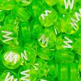 200PCS Letter Beads 4x7mm Acrylic Colorful Transparent Letter W Beads for Jewelry Making Bracelet