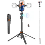 70 Auto Face Tracking Phone Tripod 360 Rotation,No App Required,Phone Tripod for w/Fill Light and Remote Control, Smart Shooting