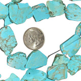 Blue Turquoise Freeform Slab Nugget Beads 20-25mm, 15 Strand - Chunky Statement Beads for Boho, Southwestern & Artisan Jewelry M