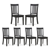 COLAMY Wooden Dining Chairs Set of 6, Spindle High Back Windsor Kitchen Side Chair, Farmhouse Dining Chairs for Kitchen and Dini