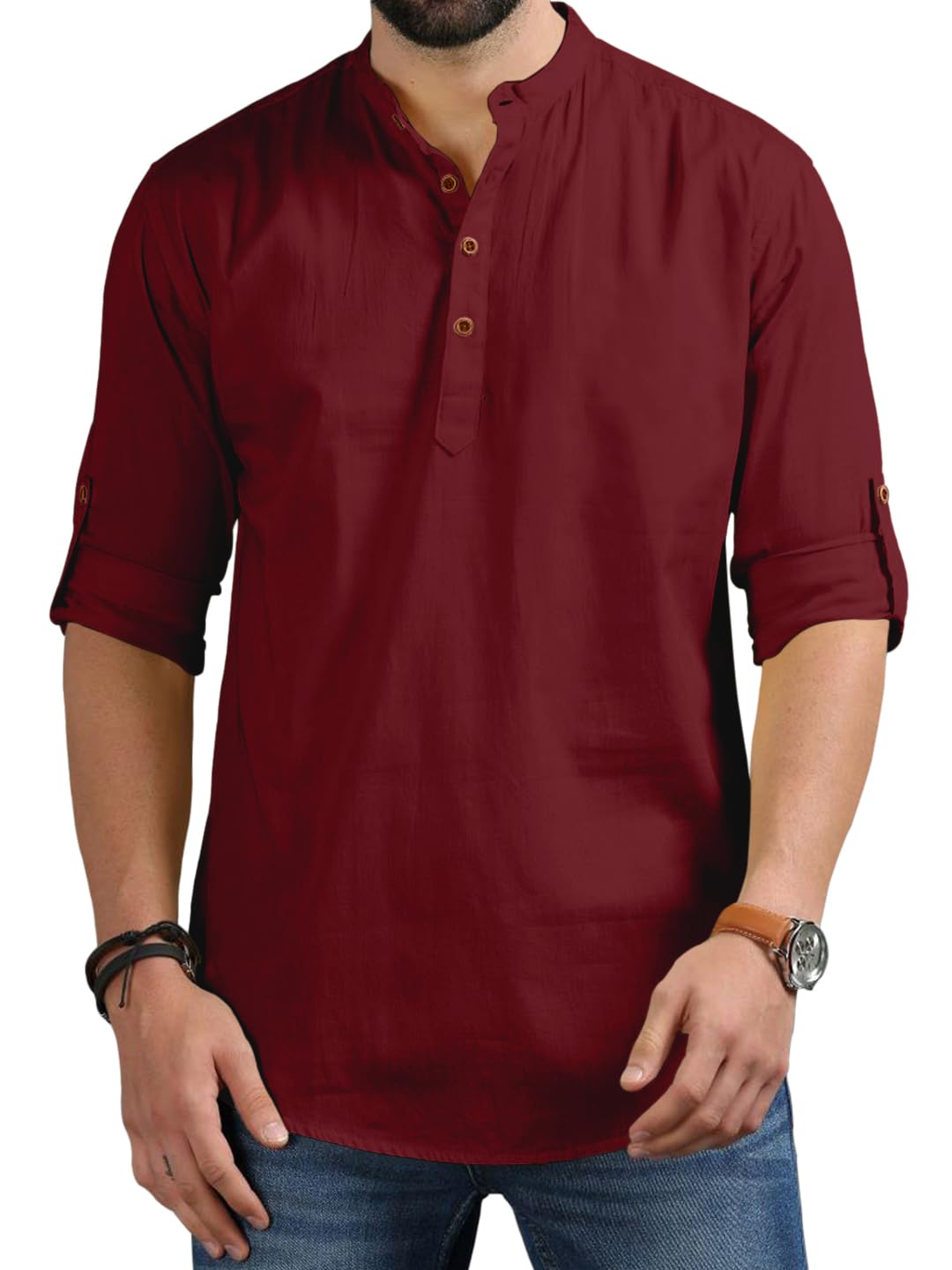 Royalscout Men'S Cotton Polyester Blend Regular Fit Full Sleeve Kurta Perfect For Special Occasions, Family Events, Or Daily Eth