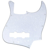 Musiclily 10 Hole J Bass Jazz Bass Pickguard for 4 String Fender USA/Mexican Made Standard Jazz Bass Guitar, 4Ply White Pearl