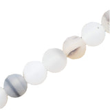 Matte Gemstone Beads for Jewelry Making, Sold per Bag 5 Strands Inside (Matte White Agate, 8mm)