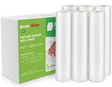 [2025 Upgraded] Bonsenkitchen 6 Rolls 8 x 16 Vacuum Sealer Bags for Food with a Color Box, Easy to Store, Commercial Grade, BPA