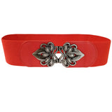 Romp Fashion Women Red Streachalbe Belt Designer Buckle For Casual Or Formal Dress
