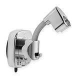 Suction Cup Handheld Shower Head Holder - Reusable - 360 Swivel Adjustable - Wall Mount Shower Wand Holder - ( Chrome Finish)
