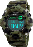 Boys Camouflage LED Sport Watch,Waterproof Digital Electronic Casual Military Wrist Kids Sports Watch with Silicone Band Luminou