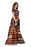 Anni Designer Women'S Brown Color Art Silk Saree With Blouse Piece (Padmini-Elephant-Brown_Free Size),Brown,Free,Art Silk,with blouse piece,saree
