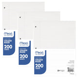 Mead Loose Leaf Paper, 3 Pack, Notebook Paper, College Ruled Filler Paper, Standard, 8.5 x 11, 200 Sheets per Pack (73189)