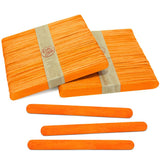 CraftySticks- 100 Pack 4.5 Inch Orange Popsicle Sticks, Wood Craft Sticks for Crafts, Learning and STEM Basics