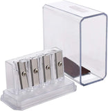 1Pcs Transparent 4 Holes Charcoal Pencil Sharpener,Long Point Carpenter Pencil Sharpener Plastic Artist Pencil Sharpener Pencil