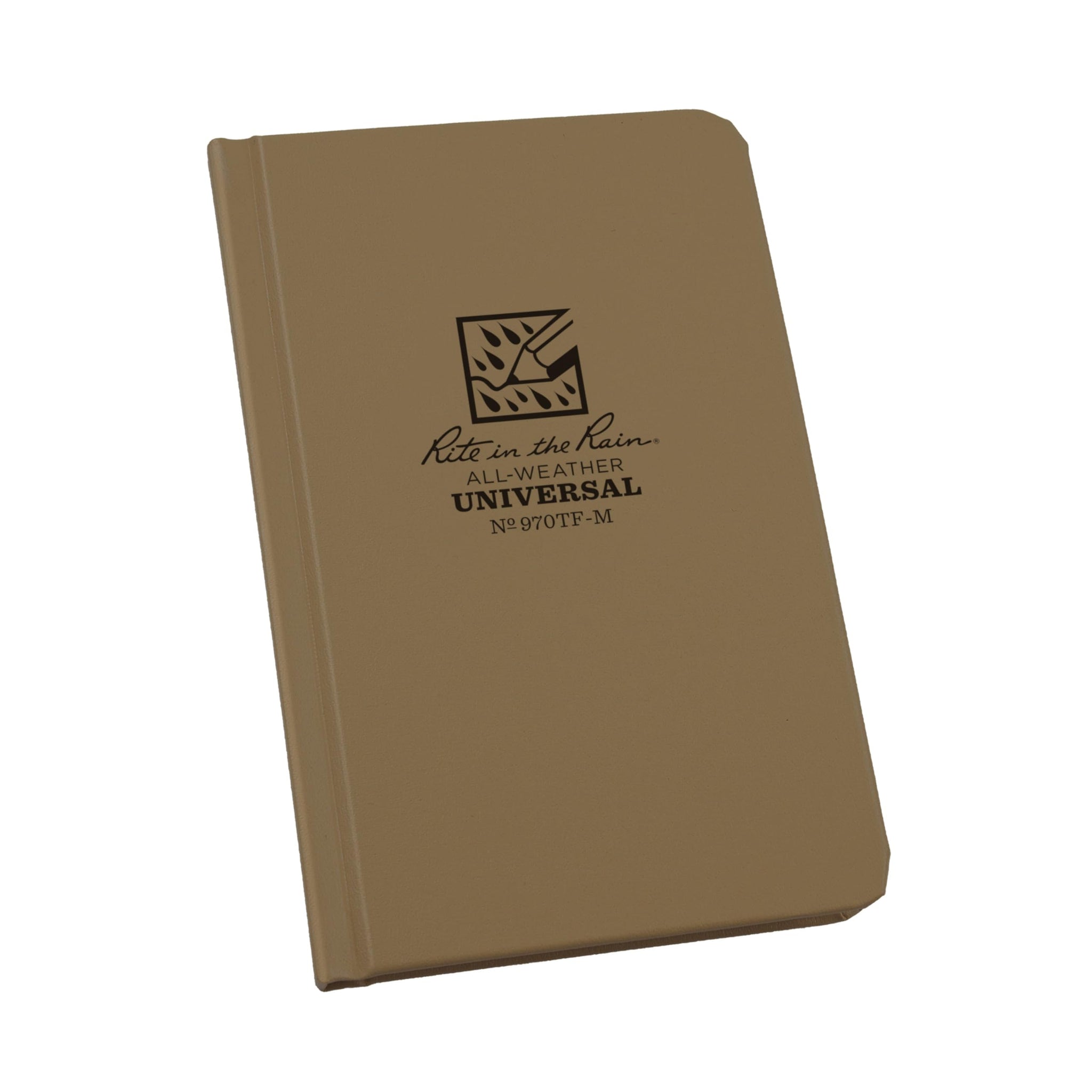 Rite In The Rain Weatherproof Hard Cover Notebook, 4.25 X 6.75, Tan Cover, Universal Pattern (No. 970Tf-M)