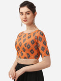 Oomph! Orange Readymade Cotton Blouse For Women - Rbbl262L