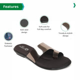 Ortho Joy Fancy Doctor Slippers | Soft Stylish Chappal For Women | Comfortable Flat Sandals For Women Stylish,Silver,4,B09VT68D1T