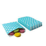 Amsthow Flat Paper Treat Bag 5.12 x 6.3-inch Cookie Paper Bags Blue Dot Greaseproof Bakery Glassine Wax Wrap for Candies Cookies