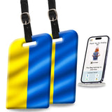 [Pack 2] Tag8 Ukraine Flag Smart Luggage Tag |Trendy Luggage Tag Id Identification | Suitcase Tag | Fashionable Digital Name Tag