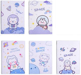 Krylar A5 Cute Space Series Notebook Set For Kids (5 Pcs) 60 Pages Each Soft Writing Paper Cartoon Kawaii Journal Ruled School H
