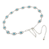 Iluvatar Turquoise Concho Chain Belt: WomenS Western Belt For Dresses & Casual Wear (Size M45.3)