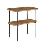 Convenience Concepts Lunar Chairside End Table with Shelf, Driftwood/Black