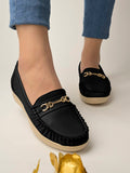 Shoetopia Upper Metalic Buckle Detailed Black Loafers For Women & Girls /Uk3,Black,3,B0BYP9TVT4