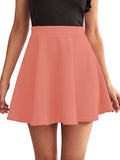 Wedani Women'S & Girl'S Solid High Waist Flared Skater Short Mini Skirt (26 Pink),Pink,S