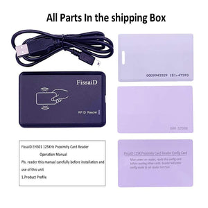 RFID Reader 125KHz Reader Reads Both 1326 Family Proximity Cards & EM4100 ID Card USB Reader Emulae Keyboard for Linux Android W