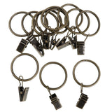 CALANDIS 12 Pieces Metal Curtains Drapery Rings with Clips Bronze 25mm