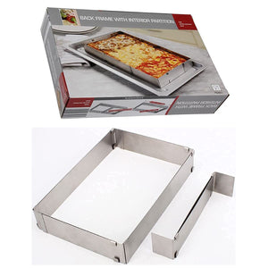 10 Reach 20 Inch Rectangular Stainless Steel Adjustable Flexible Scalable Mousse Cake Mould Cake Tiramisu Bread Pastry Baking Mo