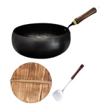 UJEAVETTE Wok Pan General Gas Pans Uncoated Cookware Boiling Cooking Wok Pots Iron Wok 24cm