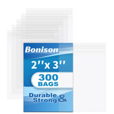 300 Pack 2x3 Inch Small Plastic Bags - Reclosable Zipper Jewelry Baggies, Clear Resealable Zip Bags for Storage, Beads, Crafts &