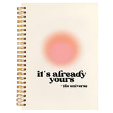 Bearcake Aesthetic Notebooks, ItS Already Yours The Universe Inspirational Notebooks, Trendy Y2K Pink Aura Preppy Notebook Jour