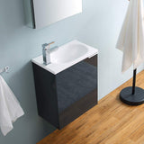 Fresca Valencia 20 Gray Oak Wall Hung Modern Bathroom Vanity W/Medicine Cabinet - Faucet Sold Separately