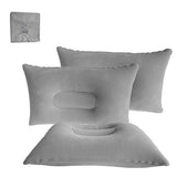 Dogxiong 3 Pack Ultralight Inflatable Pillow Small Squared Flocked Fabric Air Pillow for Hiking,Camping,Traveling,Napping,Desk R