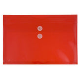 JAM PAPER Plastic Envelopes with Button & String Tie Closure - Legal Booklet - 9 3/4 x 14 1/2 - Red - 12/Pack