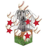 Creative Converting Sports Fanatic Baseball Centerpiece with Mini Cascade and Base, White