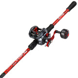 Sougayilang Baitcaster Rod Reel Combo, 2-Piece Fishing Rod with 400 Size Casting Reel, Aluminum Reel Seat for Musky Fishing - Le