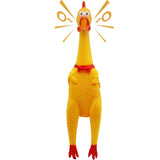Novelty Place Squawking Chicken Dog Toys - Large 16- Yellow Rubber Squeeze Squeaky and Screaming Chicken for Pets or Kids