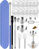 LELELUK Filling Tool Kit - Home & Lab Supplies with Micro Funnels & Lab Scoops - Complete Set with Instruction for Material Fill