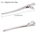 Alligator Hair Clips Metal Duck Bill Hair Clips for Styling - with Holes 3.5 inch Professional Sectioning Clips for Salon and Wo