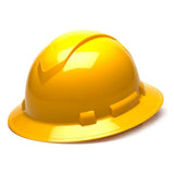 Pyramex Ridgeline Full Brim Hard Hat 4 Point Ratchet Yellow