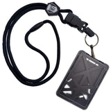 5 Pack - Specialist ID Vertical Top Load Three Card Badge Holder - Hard Plastic with Heavy Duty Breakaway Lanyard w Quick Releas