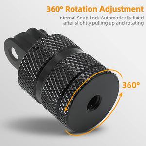 Aluminum 1/4 inch 20 Camera Mount, 360 Degree Rotation Tripod Mount Adapter Compatible with GoPro Hero 12 Black, Hero 11/10/9/8/