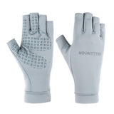 MOUNT TEC Unisex UV Protection Fingerless Gloves for Driving Riding Fishing Hunting Cycling Golfing Outdoor Activities (Grey,M)