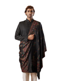 Pashmoda Pari Mahal Kaani Mens Stole, Authentic Cashmere Pashmina Style Stole, Small Size for Men, Size 28 x 80 Inches, Black, Taille unique