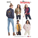 Simplicity Misses Lined Bomber Jacket Art and Craft Sewing Template, R5 (1416182022)
