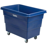 Global Industrial 8 Bushel Plastic Bulk Box Truck, Direct Mount Base, 500 lbs. Capacity, 3 Non-Maring Rubber Casters, Blue, 33-3